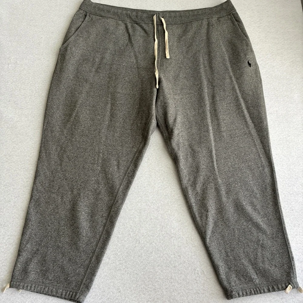 Polo Ralph Lauren Fleece Sweatpants Mens 4XB Gray Drawstring Hem Jogger Preppy